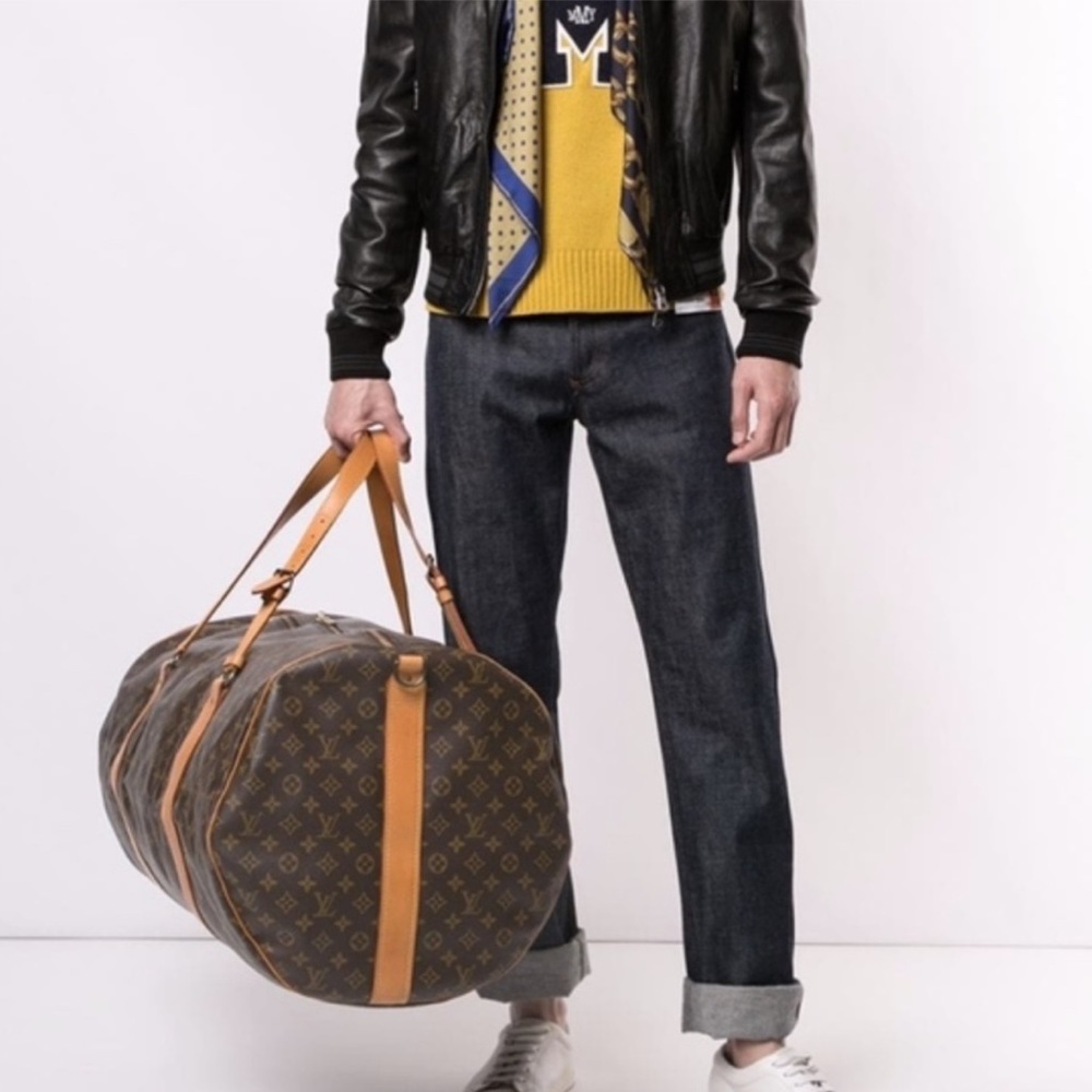 LOUIS VUITTON Authentic Monogram Boston Sac Polochon Bag Tote